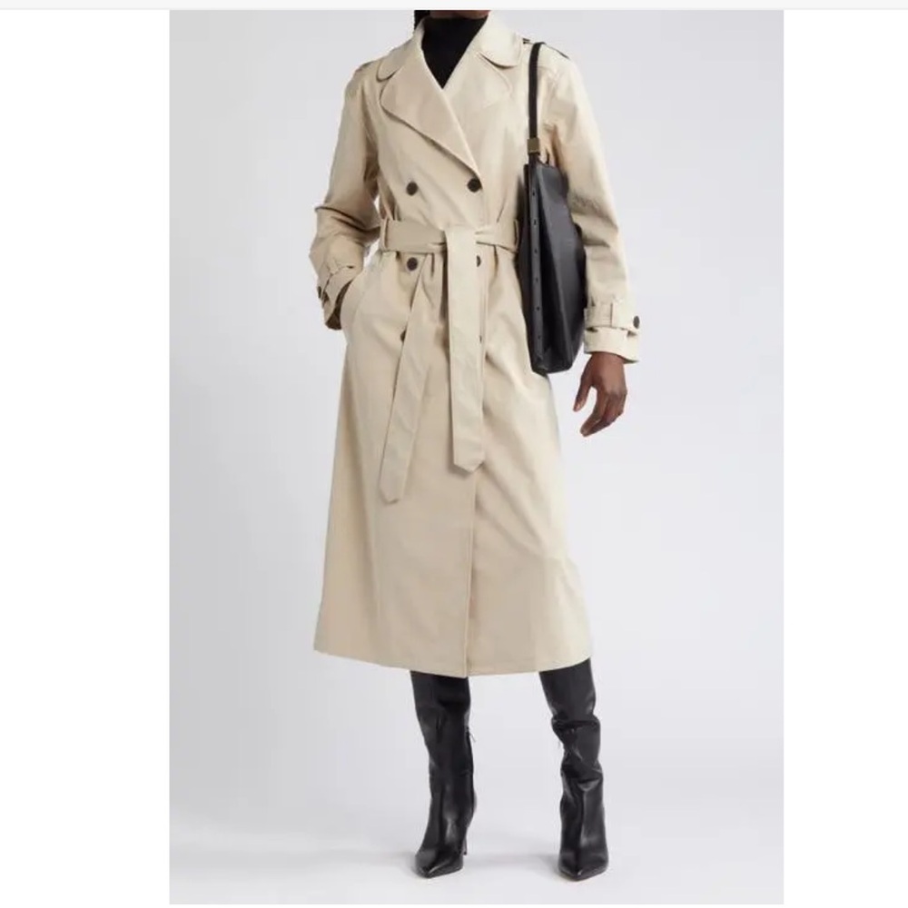 Open Edit Belted Trench Coat Tan Oxford NWT XL